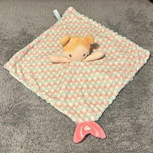 Douglas Baby Lil Snuggler Baby Lovey Aqua and Pink Mermaid Plush Blanket Toy 14”